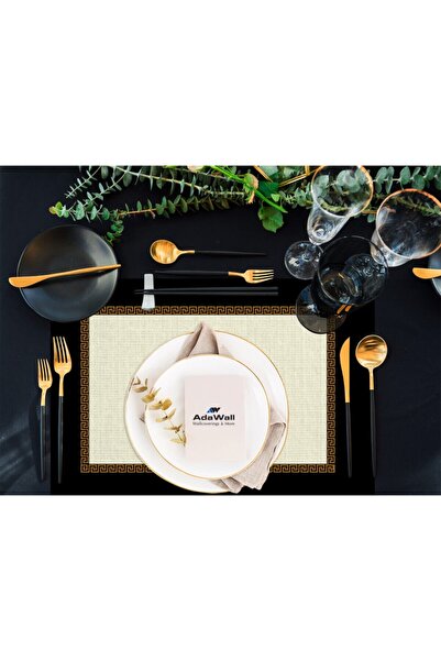 Adawall Figurative Gold Fabric American Tablecloth Set of 4 35X50Cm (Linen, National Style) Washing and Fade Resistance Certificate)