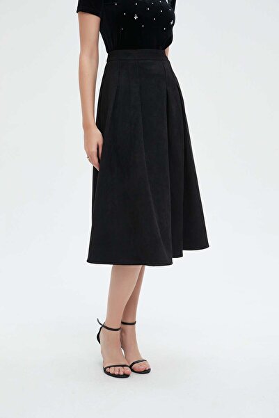 Nichii Ruffled Solid Midi Skirt