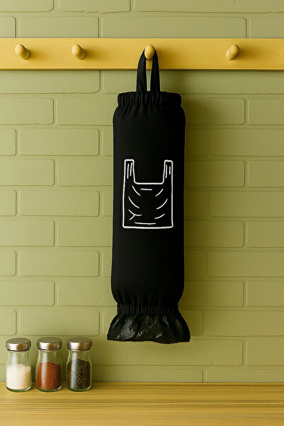 Paris Home Poşetlik, Poşet Torbası – Alt Üst Lastikli Mutfak Poşet Düzenleyici, Poşet Organizeri Siyah