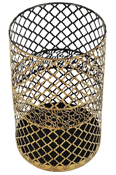 VENON Καλάθι οικιακής χρήσης μεταλλικό πολλαπλών χρήσεων 30x48 εκ. Μαύρο κίτρινο πατίνα