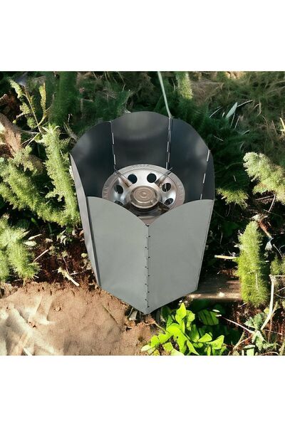 CAMPOUT Katlanır Rüzgarlık Piknik Tüpü Kamp Ocağı Taş Ocak Mangal,ocak Arkası Yağ Koruyucu Rüzgarlık