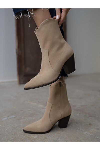 ECENİN BUTİĞİ Larissa Bej Süet Bot