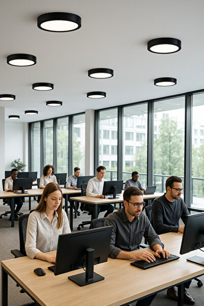 ga gözde aydınlatma 24 W SIVA ÜSTÜ LED ARMATÜR BANYO KİLER OFİS WC LAMBASI SİYAH KASA BEYAZ IŞIK