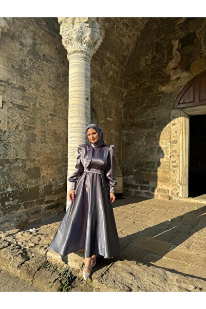 MOOLİSA Bera Evening Dress Anthracite Hijab Evening Dress, Graduation, Prom, ...