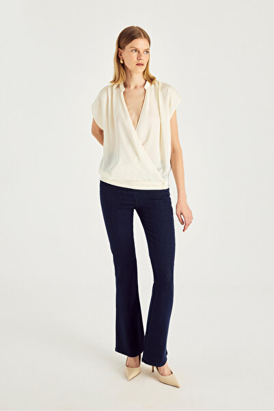 Naramaxx Kruvaze Yaka Kolsuz Bluz