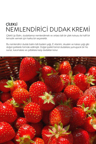 Polente Natural Çilekli Lip Balm - Nemlendirici Dudak Kremi