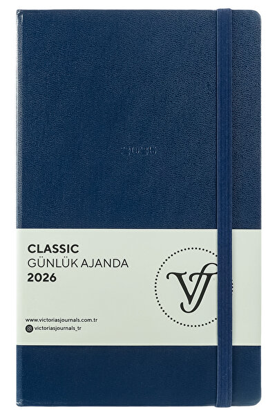 Victoria's Journals Classic 2026 Daily Agenda 13X21 cm Hard Cover Ivory 70Gr.