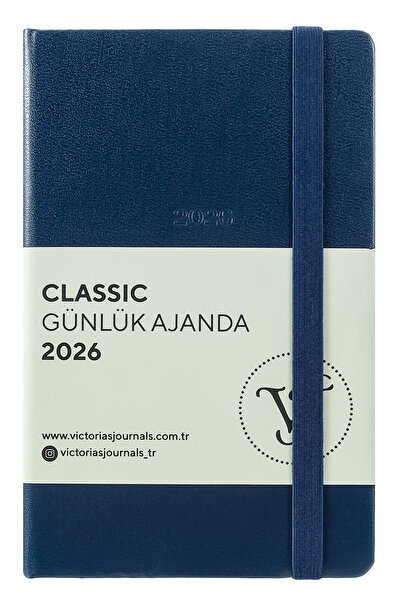 Victoria's Journals Classic 2026 Daily Agenda A6 (9X14 cm) Hard Cover Ivory 70Gr.