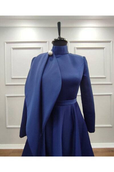 sade abiye Damla Model Inci Detaylı Lacivert