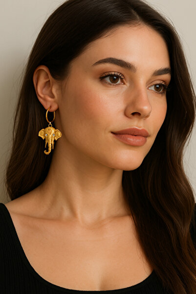 Atölye Myth Egypt Elephant El Yapımı Fil Figürlü Özel Tasarım Küpe