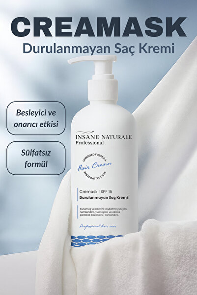 Insane Naturale CREAMASK Keratin ve Biotin İçeren Onarıcı Durulanmayan Saç Ba...