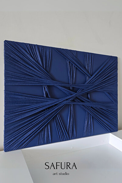 Safura Art Studio Dokulu Tablo – El Yapımı 3 Boyutlu Minimalist Tuval, Modern Dekoratif Alçı Tablo (Düğüm)