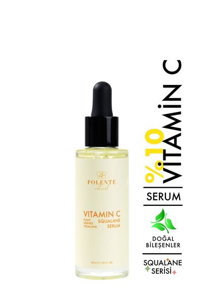 Polente Natural C Vitamin & Squalane Serum - Aydınlatıcı Leke Serumu (C VİTAMİNİ KOMPLEKSİ) (30 ML)