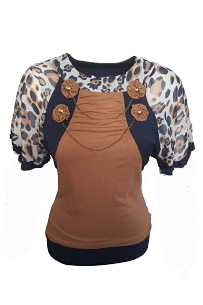 Pink Dreams بلوزة نسائية من القطن الممشط من Pink Dream Fashion P-01195 - بني ...