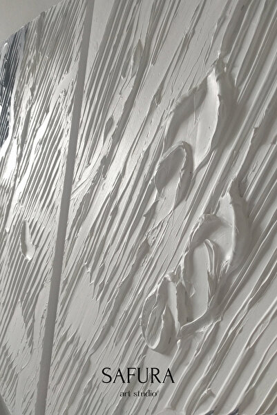 Safura Art Studio Dokulu Tablo – El Yapımı 3 Boyutlu Minimalist Tuval, Dekoratif İskandinav Tablo (Gölge - İkili)