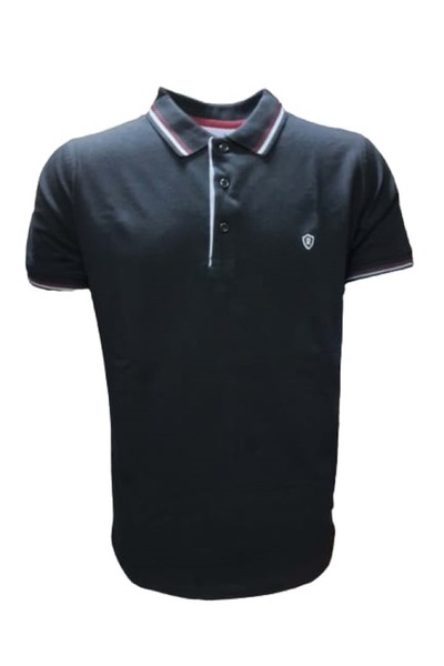 Polo Rey Erkek Basic Yaka Kısa Kol T-shirt 463 - Siyah - Xxl