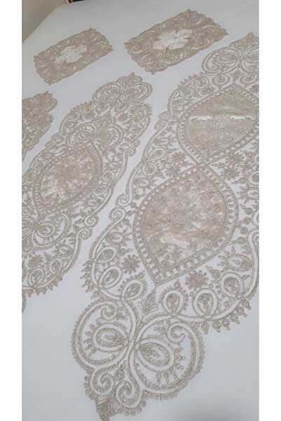 asiltr Living Room Set 5 Piece Lace Tablecloth Runner Set Velvet
