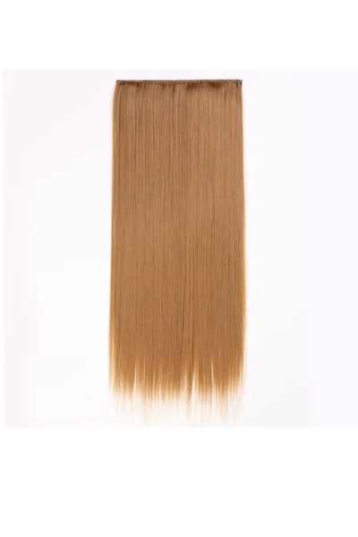 animis beauty Extensii par Blond Miere, drepte, tresa cu 5 clipsuri, 60 cm, fibra sintetica cu aspect natural
