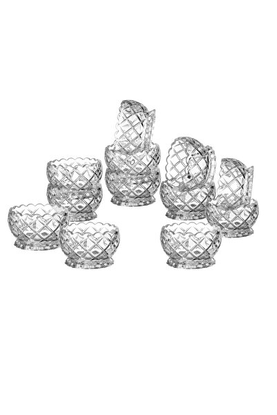 unbranded Set of 12 Glass Bowls with Legs for Nuts, Desserts, and Multipurpose Use - Capacity 147 ml