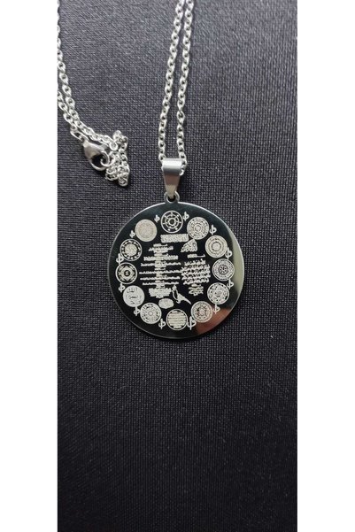 GM SİLVER Nur Dairesi 316L Non-Tarnish Silver Steel Necklace
