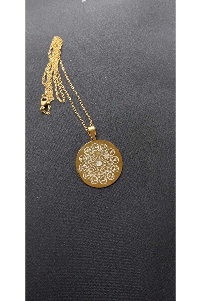 GM SİLVER Müşteri Celb-i ve Zenginlik Celb-i Tılsım 316L Gold Çelik Kolye