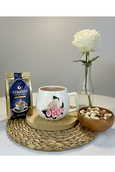 Niveis Kişiye Özel El Yapımı Tasarım Pudra Lila Gül Çiçeği Desenli Hediyelik ...