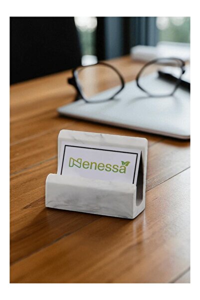 betonmall Mermer Desenli Beton El Yapımı Kartvizitlik Ofis Kartlığı