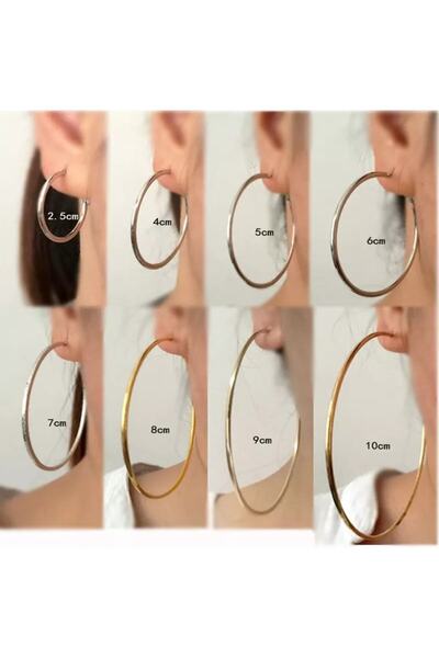 Bylin Takı Cerrahi Çelik Büyük Halka Küpe - 5 Cm