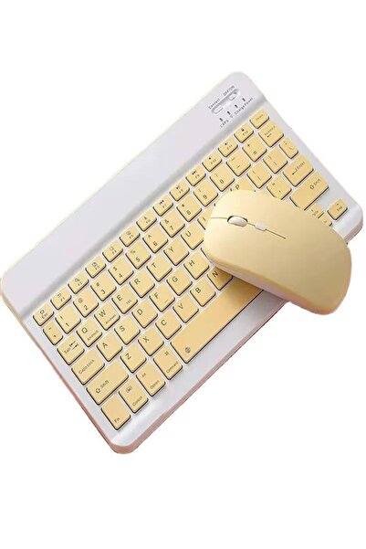 DEANB Bkb011 Mini 24x15cm Kablosuz Bluetooth Klavye & Mouse Seti - Universal Uyumlu, Taşınabilir Ve Şarjlı
