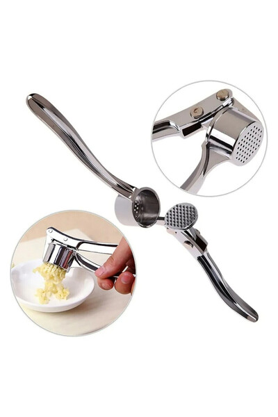Generic Stainless steel garlic press, rust-resistant, easy to press and clean