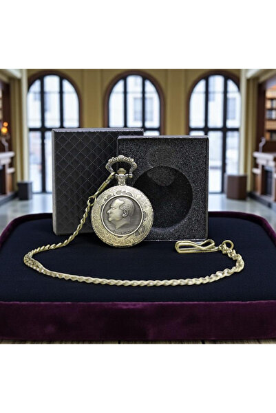 hediyesahibi Kişiye Özel Kutulu Atatürk Gold Köstekli Saat