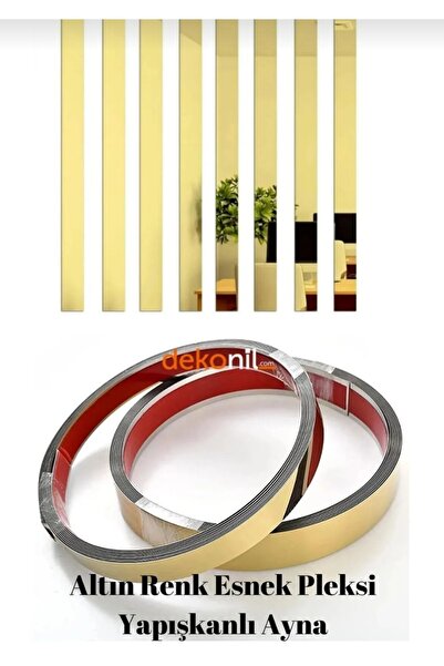 demdekor Şerit Pleksi Yapışkanlı Gold Ayna 2.3cm X 244cm ( 5 Adet )