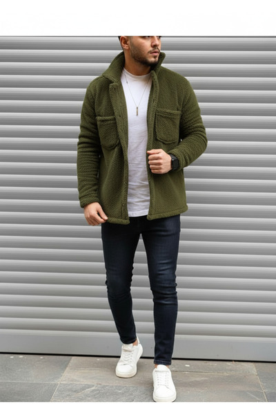 İnsane Minds Μπουφάν βελούδινου Unisex με κανονική εφαρμογή με λεπτομερή κουμπιά