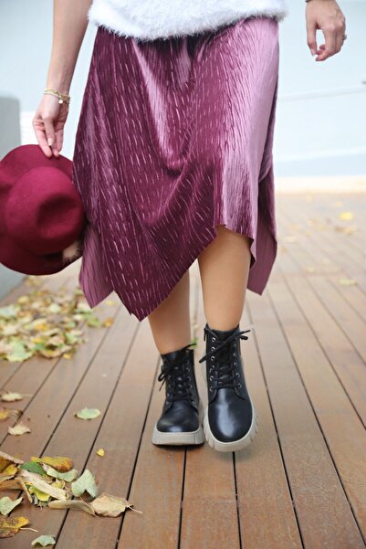 İNZE AYAKKABI Black Genuine Leather Boots - Model Name: Venice