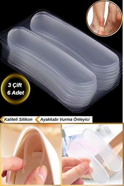 Hane Dostu 3 Çift 6 Adet Ayakkabı Vurma Önleyici Silikon Tabanlık