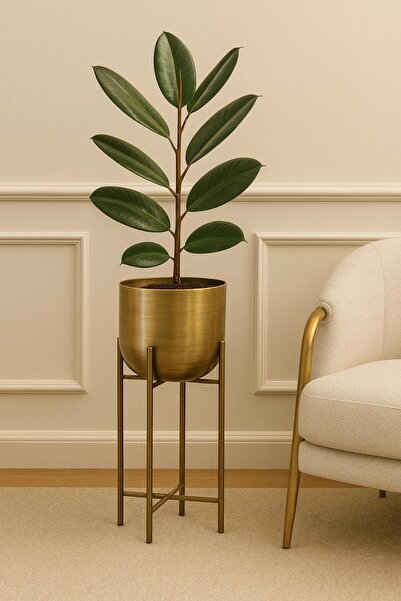 Valda 60 CM GOLD ESKİTME AYAKLI SAKSI ÇAP 20 CM