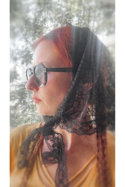 VENÜS MODA by Pınar Δαντελένιο μαντήλι μπαντάνα δαντελένιο κασκόλ μαύρο μπαντάνα 70 εκ. πλάτος