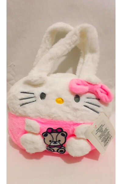 Pufline Hello Kitty El Çantası Peluş Hello Kityy Çanta 25 cm