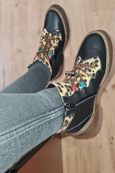 İNZE AYAKKABI Black Genuine Leather Boots-Model Name: helsinki