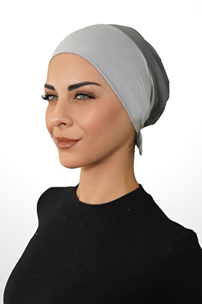 Şalcenneti.com Breathable Mesh Air Conditioned Bonnet – Seamless Front, Gray Color for Daily and Sports Use
