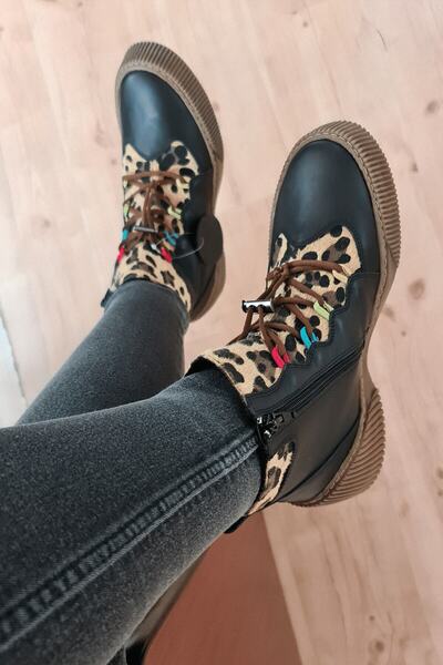 İNZE AYAKKABI Black Genuine Leather Boots-Model Name: helsinki