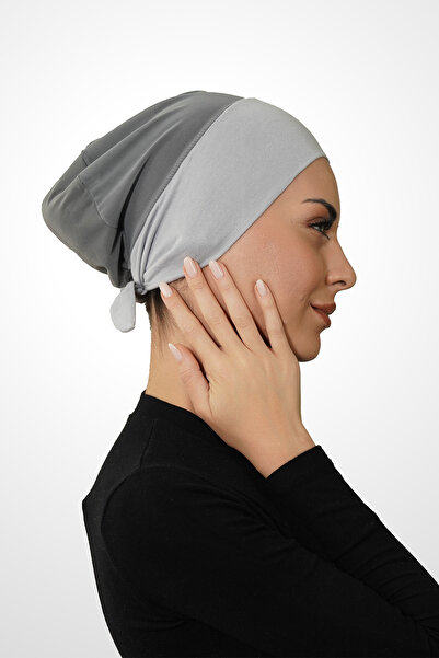 Şalcenneti.com Breathable Mesh Air Conditioned Bonnet – Seamless Front, Gray Color for Daily and Sports Use