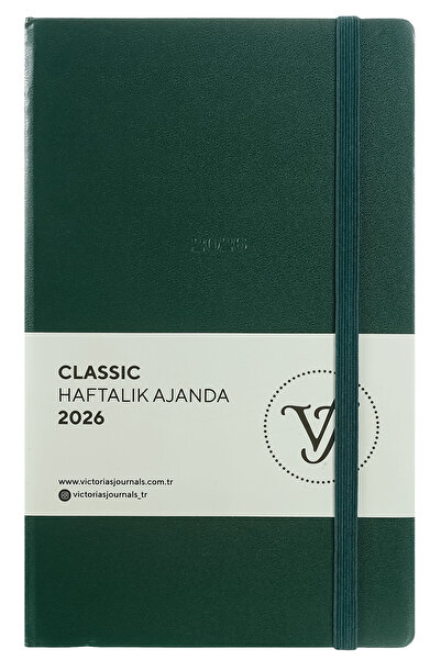 Victoria's Journals Класически седмичен дневник 2026, 13x21 см, твърда корица.