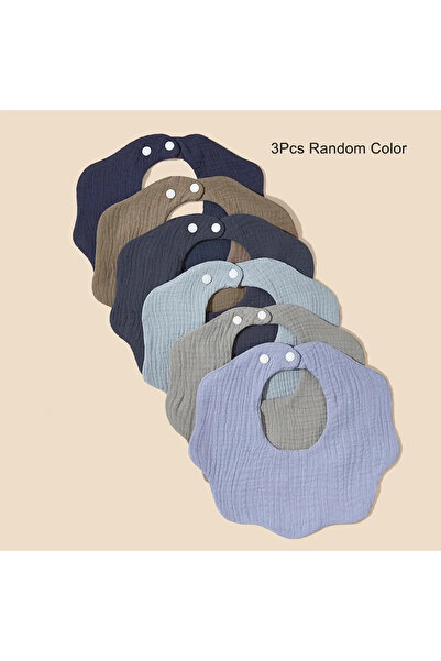 Choice مجموعة من 3 قطع (ألوان عشوائية) مريلة أطفال على شكل باندانا للأولاد وا...