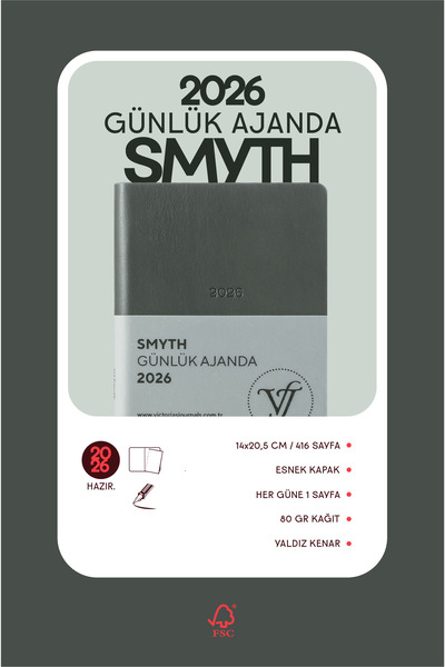 Victoria's Journals Smyth 2026 Daily Agenda A5 (14X21Cm) Flexible Cover Ivory 80 Gr.