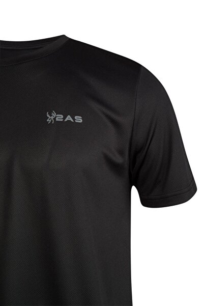 2AS Fiji Sıfır Yaka Tişört Siyah