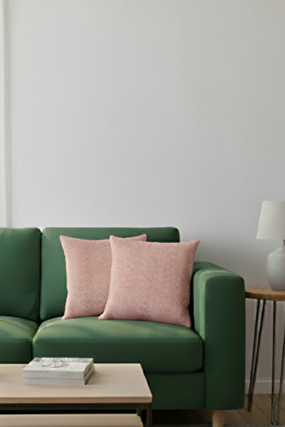 Miracolo Home 43X43 Cotton Powder Pink Decorative Throw Pillow Cover - 2 Pieces