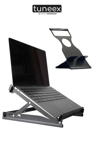 tuneex 2'li Set - 5 Kademeli Çelik Notebook Laptop Yükseltici Altlık & Telefo...
