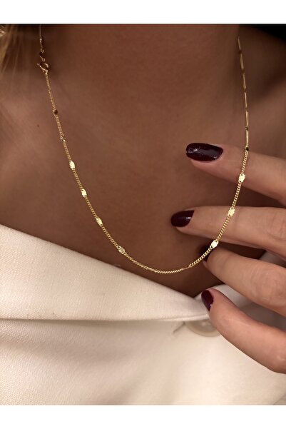 Butik XUping 14K Desenli Ezme Zincir Kolye