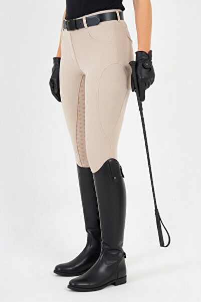 GALLOPRISE Binicilik Pantolonu At Desenli Full Silikon Bej - XS